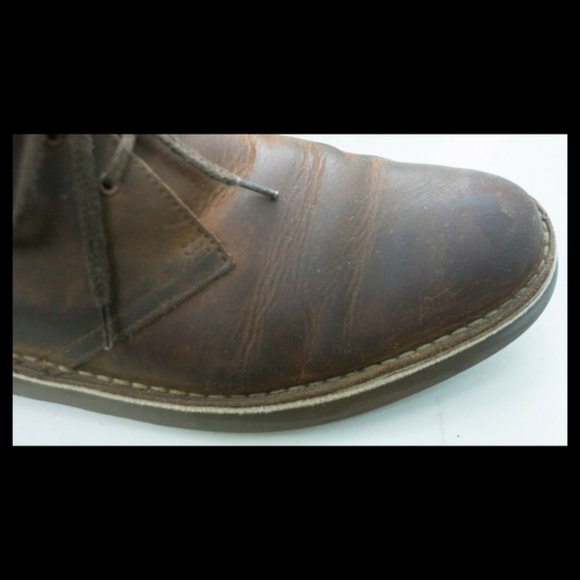 CLARKS Brown Leather Lace up Chukka Boots Size 14 main image 6